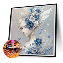Load image into Gallery viewer, Diamond Painting - Partial Special Shaped - Elegant butterfly girl (30*30CM)
