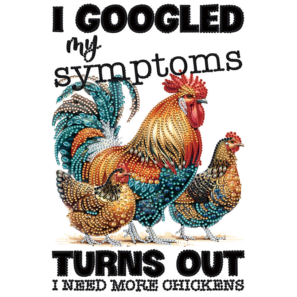 Diamond Painting - Partial Special Shaped - Rooster calligraphy and painting (30*40CM)