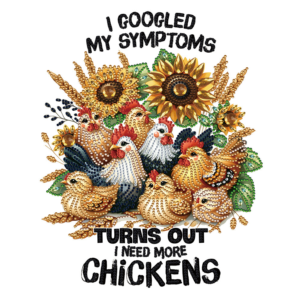 Diamond Painting - Partial Special Shaped - Rooster calligraphy and painting (30*40CM)