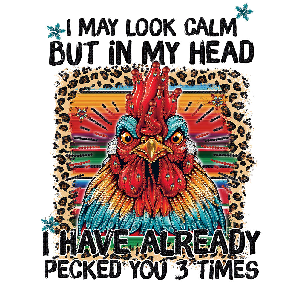 Diamond Painting - Partial Special Shaped - Rooster calligraphy and painting (30*40CM)