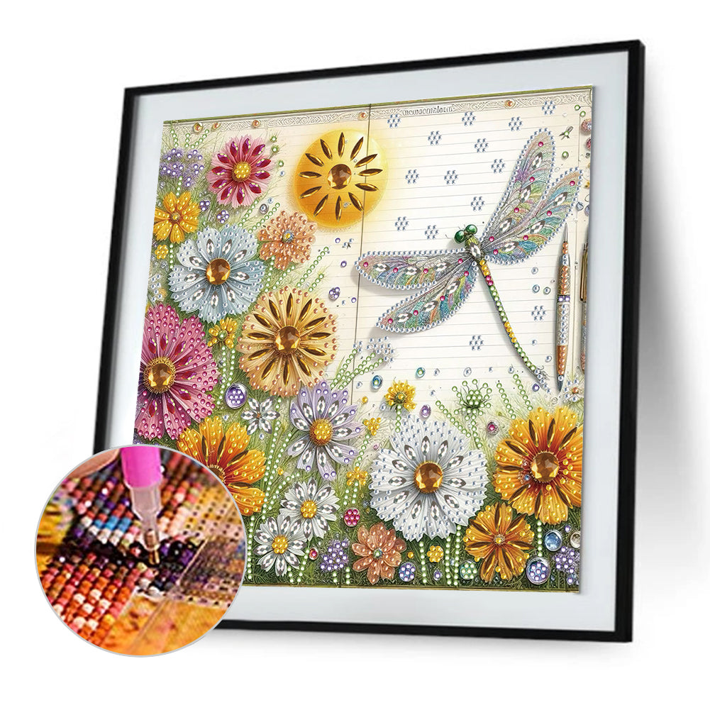 Diamond Painting - Partial Special Shaped - dragonfly (30*30CM)