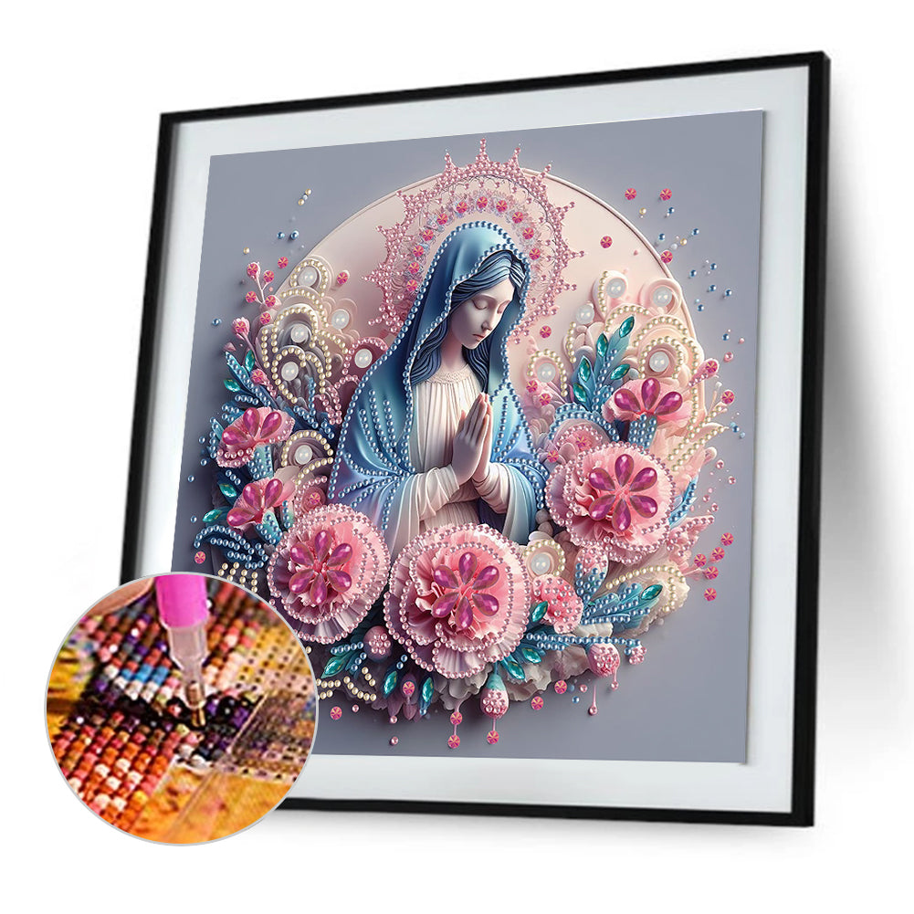 Diamond Painting - Partial Special Shaped - Our Lady (30*30CM)