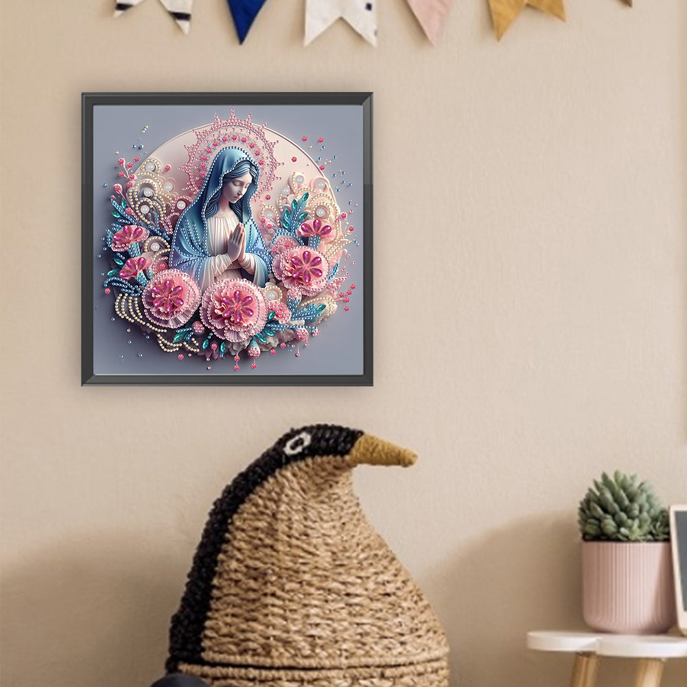Diamond Painting - Partial Special Shaped - Our Lady (30*30CM)