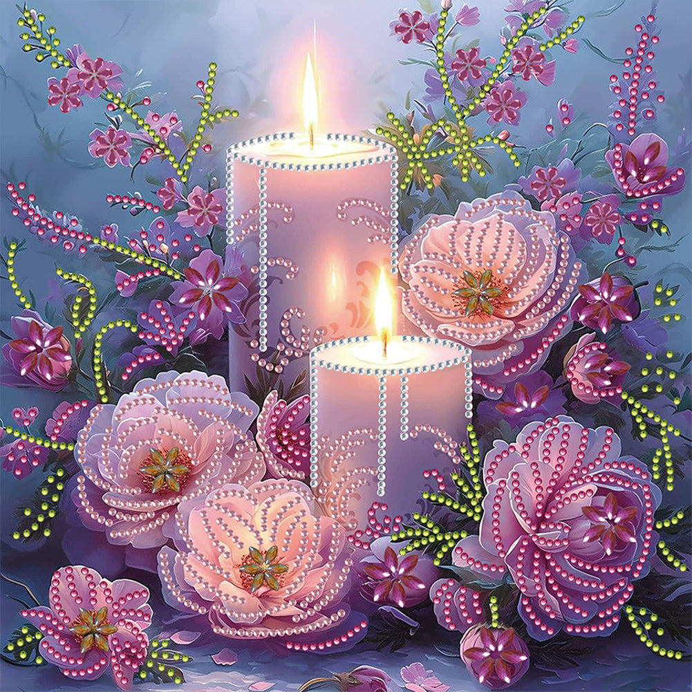Diamond Painting - Partial Special Shaped - Candle (30*30CM)