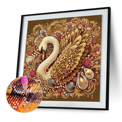 Diamond Painting - Partial Special Shaped - swan (30*30CM)