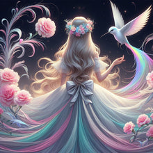 Load image into Gallery viewer, Diamond Painting - Full Round - hummingbird girl (30*30CM)

