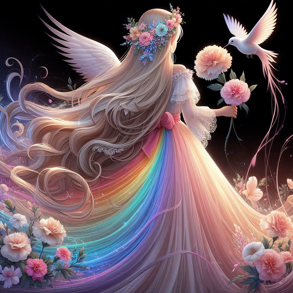 Diamond Painting - Full Round - hummingbird girl (30*30CM)