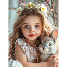 Load image into Gallery viewer, Diamond Painting - Full Round - little girl and bunny (30*40CM)
