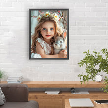 Load image into Gallery viewer, Diamond Painting - Full Round - little girl and bunny (30*40CM)
