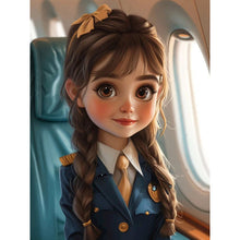 Load image into Gallery viewer, Diamond Painting - Full Round - stewardess girl (30*40CM)
