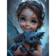 Load image into Gallery viewer, Diamond Painting - Full Round - Little dragon and girl (30*40CM)
