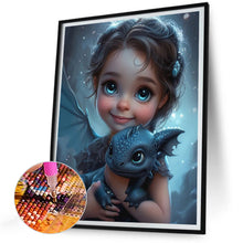 Load image into Gallery viewer, Diamond Painting - Full Round - Little dragon and girl (30*40CM)
