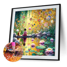 Load image into Gallery viewer, Diamond Painting - Full Round - Spring child and kitten (30*30CM)
