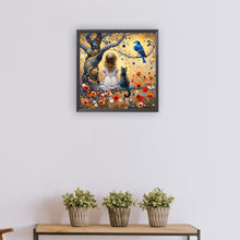 Load image into Gallery viewer, Diamond Painting - Full Round - kids and kittens and birds (30*30CM)

