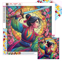 Load image into Gallery viewer, Diamond Painting - Full Square - Glass Art Lattice Disney Princess-Mulan (40*40CM)
