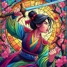 Load image into Gallery viewer, Diamond Painting - Full Square - Glass Art Lattice Disney Princess-Mulan (40*40CM)
