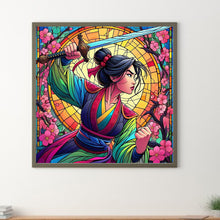 Load image into Gallery viewer, Diamond Painting - Full Square - Glass Art Lattice Disney Princess-Mulan (40*40CM)
