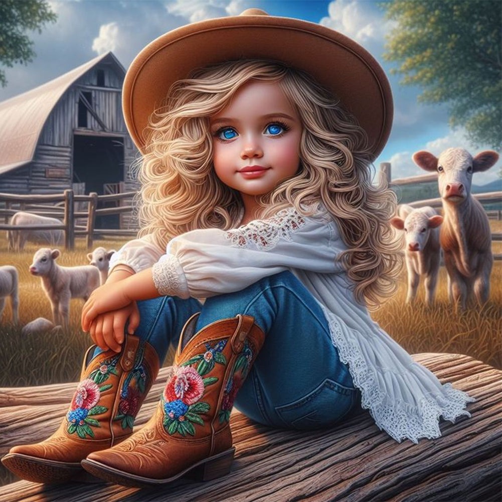 Diamond Painting - Full Round - cowgirl (30*30CM)