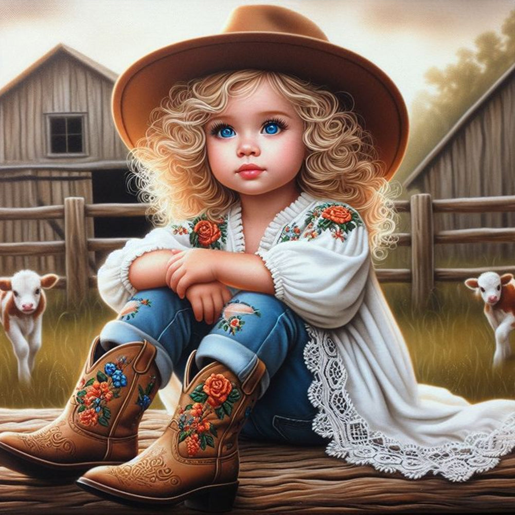 Diamond Painting - Full Round - cowgirl (30*30CM)