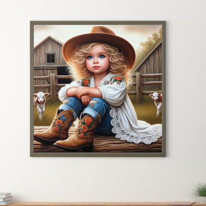 Diamond Painting - Full Round - cowgirl (30*30CM)