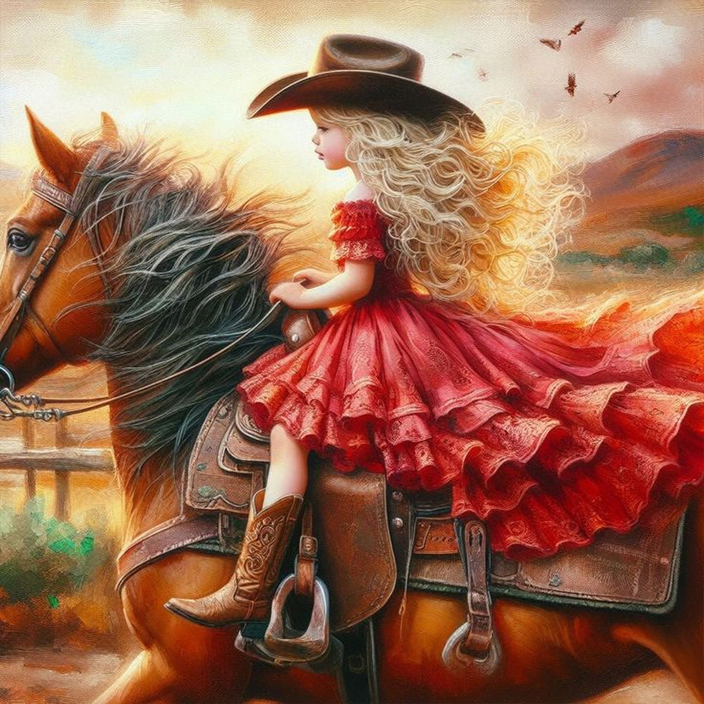 Diamond Painting - Full Round - cowgirl (30*30CM)