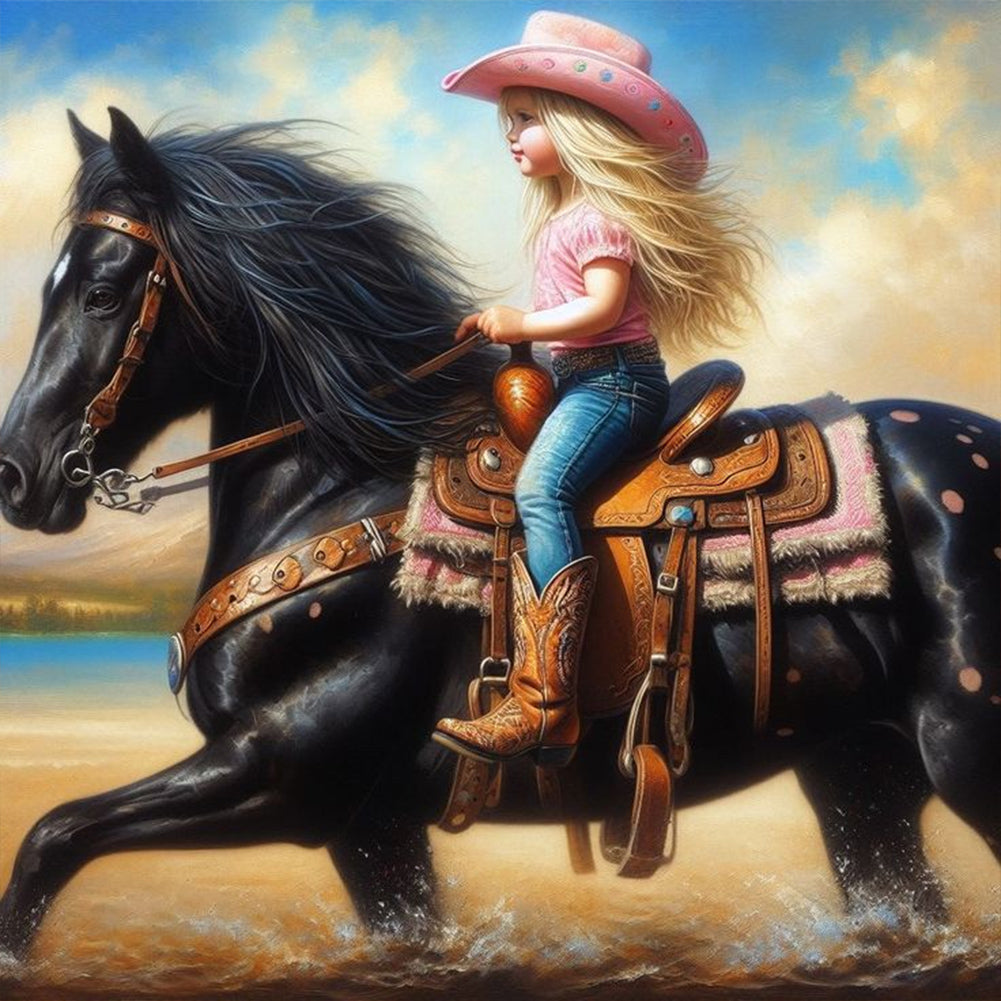 Diamond Painting - Full Round - cowgirl (30*30CM)