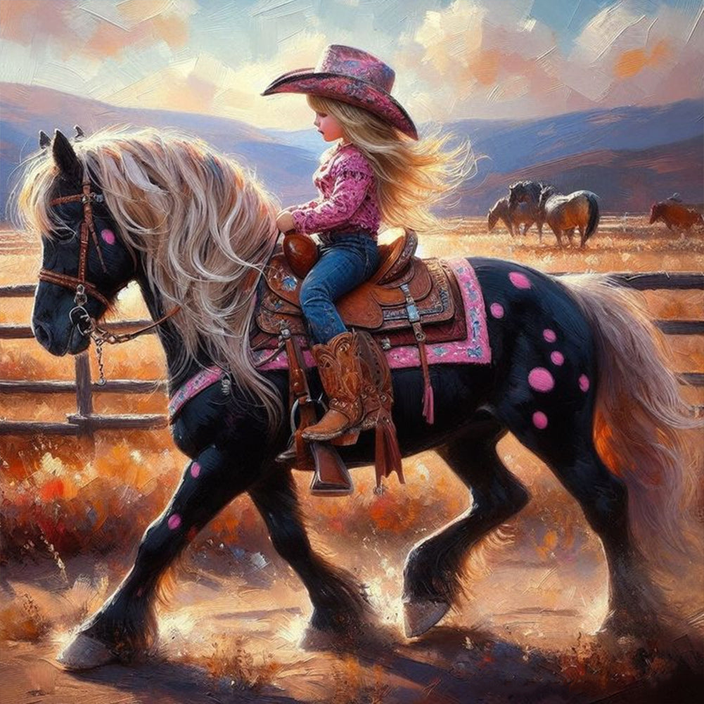 Diamond Painting - Full Round - cowgirl (30*30CM)