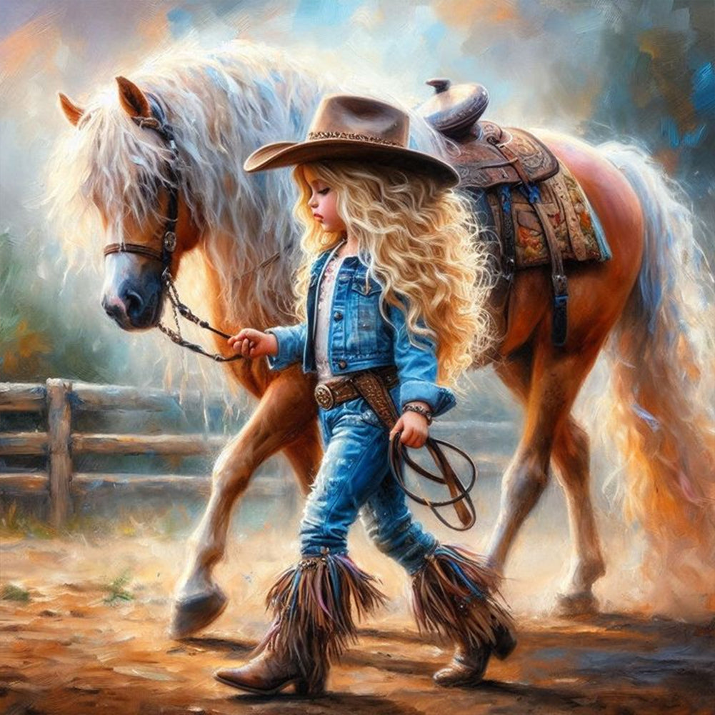 Diamond Painting - Full Round - cowgirl (30*30CM)