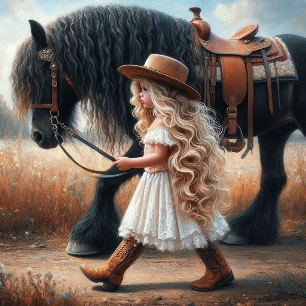 Diamond Painting - Full Round - cowgirl (30*30CM)