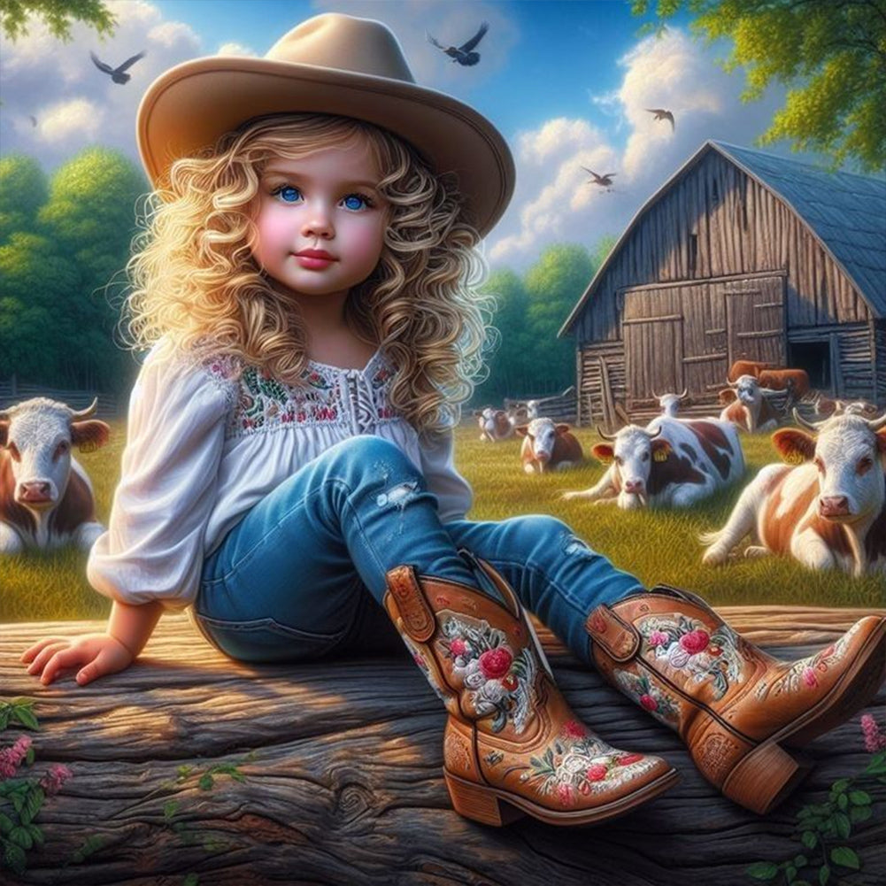 Diamond Painting - Full Round - cowgirl (30*30CM)