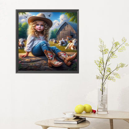 Diamond Painting - Full Round - cowgirl (30*30CM)