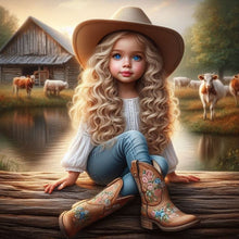 Load image into Gallery viewer, Diamond Painting - Full Round - cowgirl (30*30CM)
