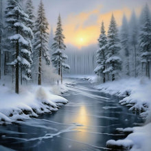 Load image into Gallery viewer, Diamond Painting - Full Round - snowy woods (30*30CM)
