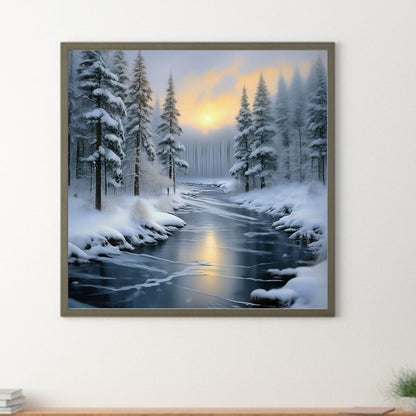 Diamond Painting - Full Round - snowy woods (30*30CM)