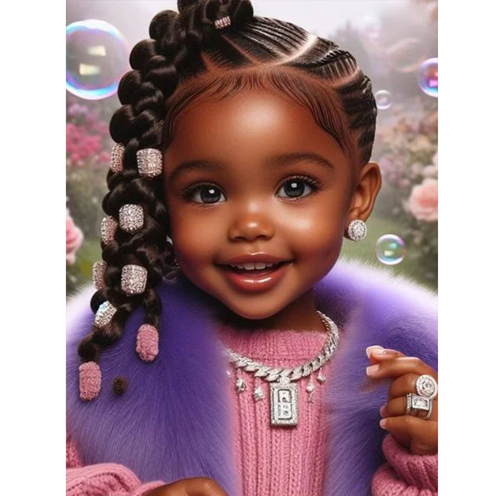 Diamond Painting - Full Round - black girl (30*40CM)