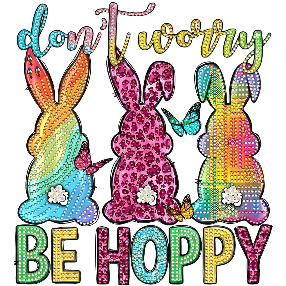 Diamond Painting - Partial Special Shaped - Be happy (30*30CM)