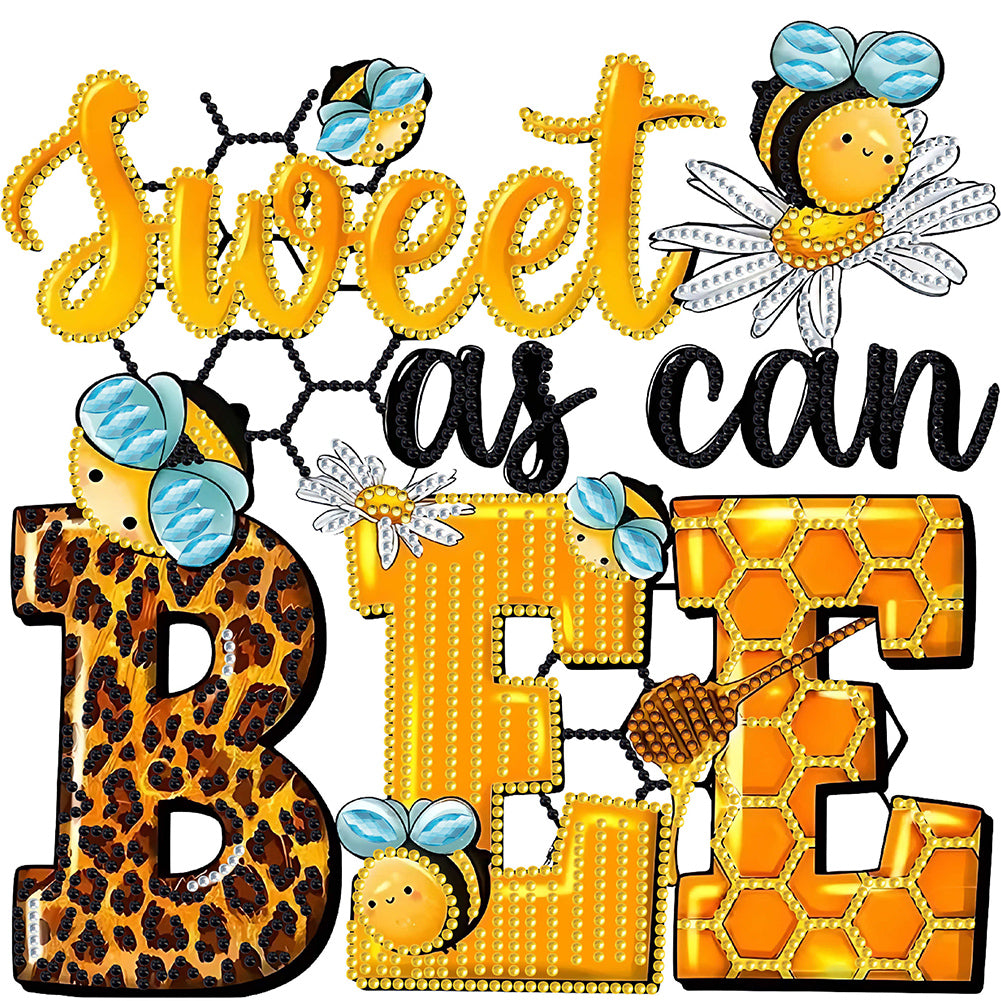 Diamond Painting - Partial Special Shaped - sweet bee (30*30CM)