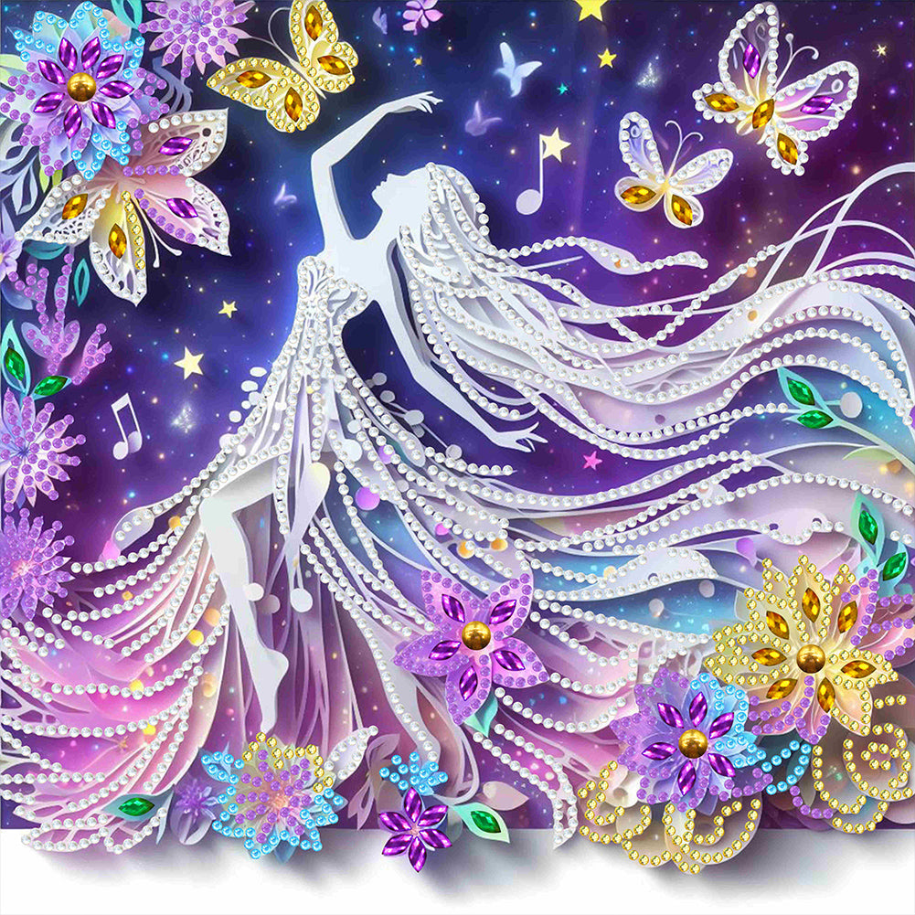Diamond Painting - Partial Special Shaped - Butterfly beauty (30*30CM)