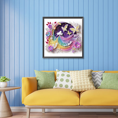 Diamond Painting - Partial Special Shaped - Butterfly beauty (30*30CM)
