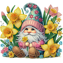 Load image into Gallery viewer, Diamond Painting - Partial Special Shaped - Spring flower gnome (30*30CM)
