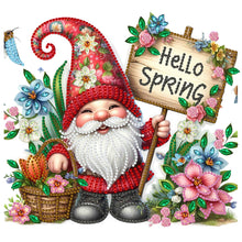 Load image into Gallery viewer, Diamond Painting - Partial Special Shaped - Spring flower gnome (30*30CM)
