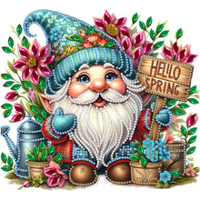 Load image into Gallery viewer, Diamond Painting - Partial Special Shaped - Spring flower gnome (30*30CM)
