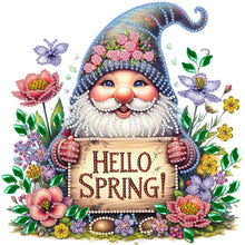 Load image into Gallery viewer, Diamond Painting - Partial Special Shaped - Spring flower gnome (30*30CM)
