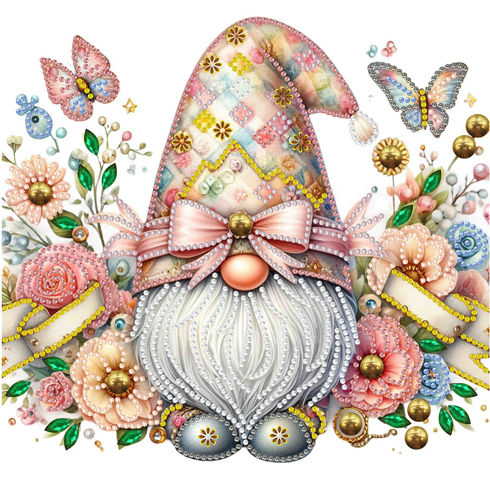Diamond Painting - Partial Special Shaped - Spring flower gnome (30*30CM)