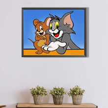 Load image into Gallery viewer, Diamond Painting - Full Round - cat and mouse (40*30CM)
