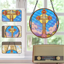 Load image into Gallery viewer, Suncatcher Cross Colorful Diamond Drawing Hanging Ornament Decor (Cross)
