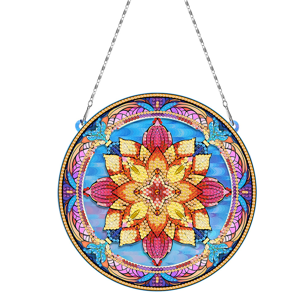 Suncatcher Diamond Drawing Hanging Ornament Home Windows Decor (Mandala)