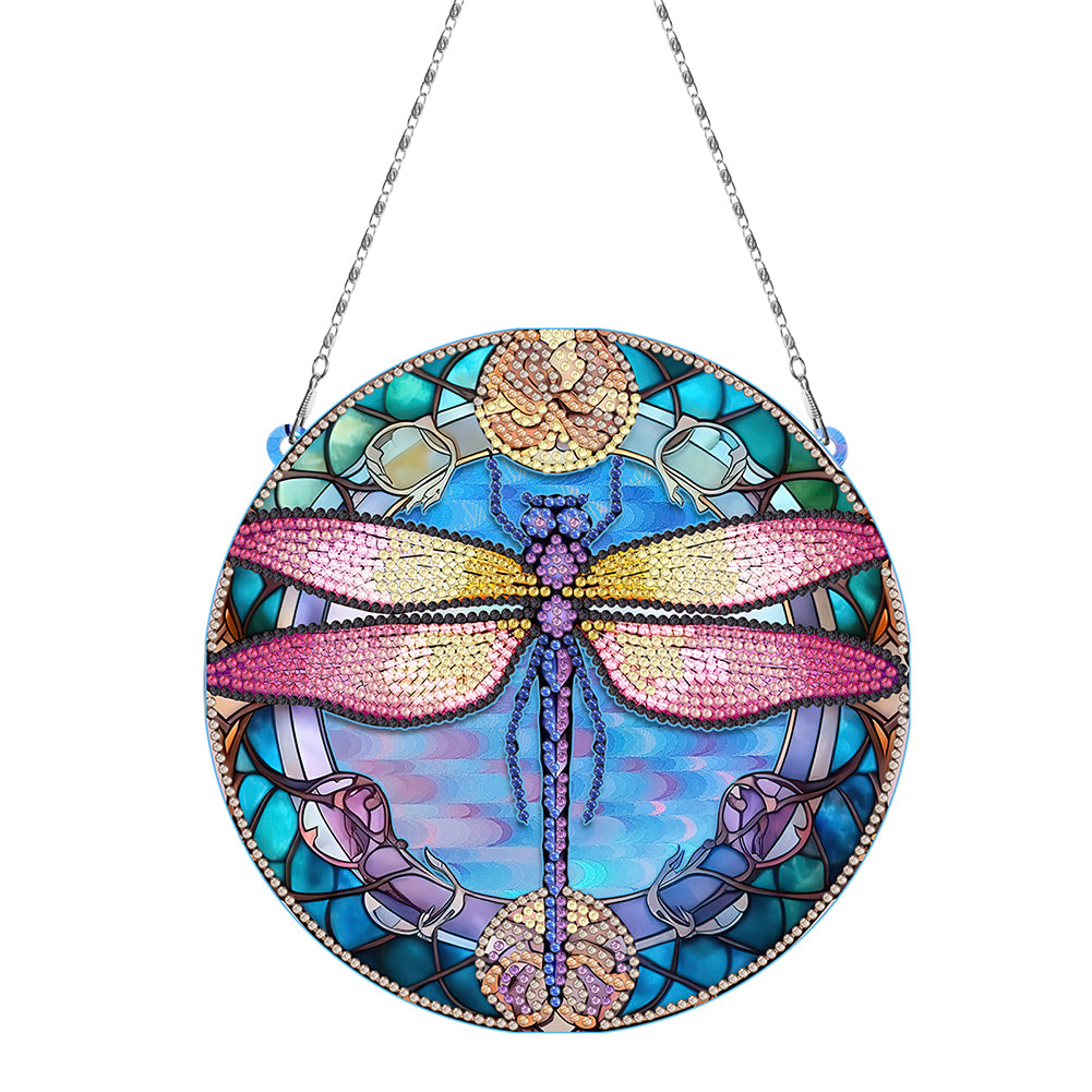 Suncatcher Diamond Drawing Hanging Ornament Home Windows Decor (Dragonfly)