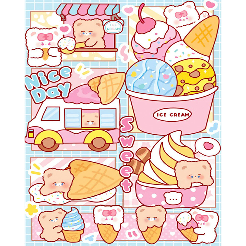 Diamond Painting - Full Round - Bear Dessert Shop (40*50CM)