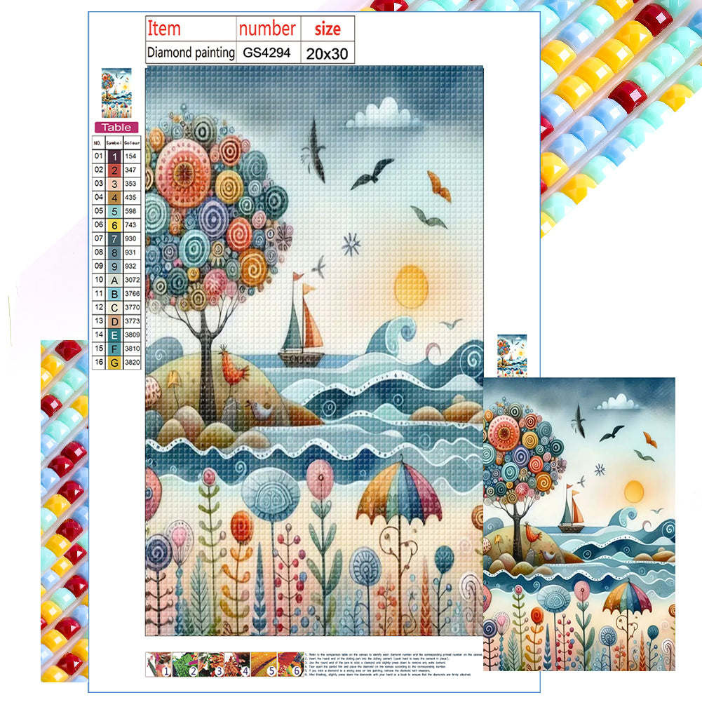 Diamond Painting - Full Square - Painted colors seaside (20*30CM)